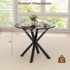 Giantex 36″ Round Wood Dining Table, Farmhouse Kitchen Table with Intersecting Pedestal Base & Solid Rubber Wood Legs, Vintage Coffee Tables for Dinette, Small Spaces, Restaurant, Brown(Espresso)