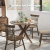 Giantex 36″ Round Wood Dining Table, Farmhouse Kitchen Table with Intersecting Pedestal Base & Solid Rubber Wood Legs, Vintage Coffee Tables for Dinette, Small Spaces, Restaurant, Brown(Brown)