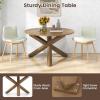 Giantex 36″ Round Wood Dining Table, Farmhouse Kitchen Table with Intersecting Pedestal Base & Solid Rubber Wood Legs, Vintage Coffee Tables for Dinette, Small Spaces, Restaurant, Brown(Natural)
