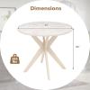 Giantex 36″ Round Wood Dining Table, Farmhouse Kitchen Table with Intersecting Pedestal Base & Solid Rubber Wood Legs, Vintage Coffee Tables for Dinette, Small Spaces, Restaurant, Brown(White Marble)