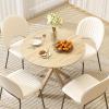 Giantex 36″ Round Wood Dining Table, Farmhouse Kitchen Table with Intersecting Pedestal Base & Solid Rubber Wood Legs, Vintage Coffee Tables for Dinette, Small Spaces, Restaurant, Brown(Oak)