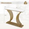 Giantex 39″ Entryway Console Table, Gold Narrow Console Table w/White Faux Marble Tabletop, Long Sofa Table with Geometric Metal Legs, Modern Entry Table for Living Room, Entrance, Foyer