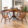Giantex 39-Inches Round Rubber Wood Dining Table for 4 with Legs, 220 Lbs Capacity, Kitchen Table for Dining Room, Living Room, Restaurant, Dinner, Dinette (Walnut)(Walnut)