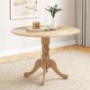 Giantex 39-Inches Round Rubber Wood Dining Table for 4 with Legs, 220 Lbs Capacity, Kitchen Table for Dining Room, Living Room, Restaurant, Dinner, Dinette (Walnut)(Natural)