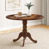 Giantex 39-Inches Round Rubber Wood Dining Table for 4 with Legs, 220 Lbs Capacity, Kitchen Table for Dining Room, Living Room, Restaurant, Dinner, Dinette (Walnut)(Walnut)