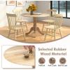 Giantex 39-Inches Round Rubber Wood Dining Table for 4 with Legs, 220 Lbs Capacity, Kitchen Table for Dining Room, Living Room, Restaurant, Dinner, Dinette (Walnut)(Natural)