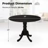 Giantex 39-Inches Round Rubber Wood Dining Table for 4 with Legs, 220 Lbs Capacity, Kitchen Table for Dining Room, Living Room, Restaurant, Dinner, Dinette (Walnut)(Black)