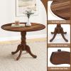 Giantex 39-Inches Round Rubber Wood Dining Table for 4 with Legs, 220 Lbs Capacity, Kitchen Table for Dining Room, Living Room, Restaurant, Dinner, Dinette (Walnut)(Walnut)