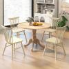 Giantex 39-Inches Round Rubber Wood Dining Table for 4 with Legs, 220 Lbs Capacity, Kitchen Table for Dining Room, Living Room, Restaurant, Dinner, Dinette (Walnut)(Natural)