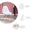 Giantex 3-Piece Dining Table Set, Modern Round 31.5″ D Dining Table & 2 DSW Chairs W/Solid Wood Legs, Home Furniture Set for Small Spaces Dining Room Kitchen Restaurant, White