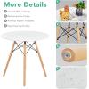 Giantex 3-Piece Dining Table Set, Modern Round 31.5″ D Dining Table & 2 DSW Chairs W/Solid Wood Legs, Home Furniture Set for Small Spaces Dining Room Kitchen Restaurant, White