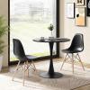 Giantex 3-Piece Dining Table Set for 2 – Kitchen Table Chairs Set with 32” Round Table, Dining Chairs, Dinette Table Set for Small Spaces, Breakfast Nook Table Set, Dining Room Table Set (Black+White)(Black)
