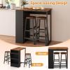 Giantex 3-Pieces Dining Table Set, 36-Inches Rectangular Kitchen Table and 2 Barstools with Storage Shelves, Counter Height Table Set for Small Space, Breakfast Nook, Dinette, Pub, Living Room