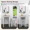 Giantex 3-Pieces Dining Table Set for 2, Counter Height Table with 2 Bar Stools, Wood Legs, Dinette Set for Small Space, Breakfast Nook, Kitchen, Dinner (White/Grey)(White/Grey)