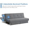 Giantex 3-Seat Convertible Sofa Bed, Long Sofa Couch w/ 2 Large Drawers, Ergonomic Sleeper w/ 3 Adjustable Angles, Heavy Duty Sofa Bed for Living Room, Bedroom, Study Room & Office