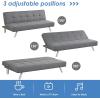 Giantex 3-Seat Convertible Sofa Bed, Sofa Bed w/ 3 Adjustable Angles, Line Fabric & High-Density Sponge, Durable Wood Frame &Sturdy Stainless-Steel Feet, Suitable for Living Room, Bedroom