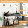 Giantex 3-Tier Console Table with Drawers, Narrow Entryway Table w/Storage Shelves, X-Design Sofa Side Tables for Hallway, Modern Entry Tables for Foyer Living Room Bedroom (Black)(Black)