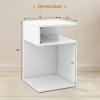 Giantex 3-Tier Side Table, S-Shaped End Table with 2 Open Storage Compartments, Wood Narrow Bedside Table, Modern Nightstand for Bedroom, Living Room, Small Spaces, Easy Assembly, White(2)