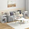 Giantex 3-Tier Side Table, S-Shaped End Table with 2 Open Storage Compartments, Wood Narrow Bedside Table, Modern Nightstand for Bedroom, Living Room, Small Spaces, Easy Assembly, White(2)