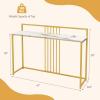 Giantex 47″ Console Table, Narrow Sofa Side Table w/White Faux Marble Tabletop & Golden Steel Frame, Space-Saving Foyer Tables for Entryway, Dining Room, Corridor, Living Room, Hallway Table