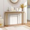 Giantex 47″ Entryway Console Table – Modern Hallway Table w/Gold Metal Frame & Anti-toppling Kit, Faux Marble Top, Long Sofa Side Table, Narrow Entryway Table for Living Room, Foyer, Entry Table