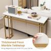 Giantex 47″ Entryway Console Table – Modern Hallway Table w/Gold Metal Frame & Anti-toppling Kit, Faux Marble Top, Long Sofa Side Table, Narrow Entryway Table for Living Room, Foyer, Entry Table