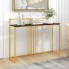 Giantex 47″ Entryway Console Table, Narrow Hallway Table w/Black Faux Marble Tabletop & Sturdy Gold Frame, Anti-Tipping Kits, Modern Foyer Table, Behind Couch Sofa Table for Living Room, Entry Table