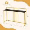 Giantex 47″ Entryway Console Table, Narrow Hallway Table w/Black Faux Marble Tabletop & Sturdy Gold Frame, Anti-Tipping Kits, Modern Foyer Table, Behind Couch Sofa Table for Living Room, Entry Table