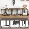 Giantex 4-Piece Dining Table Set for 4, Modern Kitchen Table and Chairs, Nesting Furniture Set with Bench & 2 Stools, Space-Saving Desk Set, Dinette Set for Small Place, Dining Room Restaurant (Brown)(Brown)