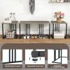 Giantex 4-Piece Dining Table Set for 4, Modern Kitchen Table and Chairs, Nesting Furniture Set with Bench & 2 Stools, Space-Saving Desk Set, Dinette Set for Small Place, Dining Room Restaurant (Brown)(Grey)