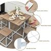 Giantex 5 Piece Dining Table Set, Dining Set for 4 with Square Stools, Small Kitchen Table Set with Metal Frame, Compact Design for Small Space, Home Kitchen Bar Pub Apartment(Beige & White)