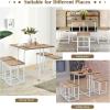 Giantex 5 Piece Dining Table Set, Dining Set for 4 with Square Stools, Small Kitchen Table Set with Metal Frame, Compact Design for Small Space, Home Kitchen Bar Pub Apartment(Beige & White)