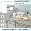 Giantex 5 Piece Dining Table Set, Kitchen Dining Set with Tempered Glass Table Top and 4 Chairs, Dinette Set for 4 for Breakfast Nook Dining Room Kitchen (Transparent)(Transparent)