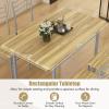 Giantex 5 Piece Dining Table Set, Kitchen Dining Set with Tempered Glass Table Top and 4 Chairs, Dinette Set for 4 for Breakfast Nook Dining Room Kitchen (Transparent)(Natural)