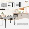 Giantex 5 Pieces Dining Table Set, Modern Rectangular Dining Table & Upholstered Chair Set w/Marble Tabletop, Kitchen Dining Room Furniture Set for 4, Space-Saving Dinette Set for Breakfast Nook, Grey