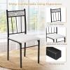 Giantex 5 Pieces Dining Table Set, Modern Rectangular Dining Table & Upholstered Chair Set w/Marble Tabletop, Kitchen Dining Room Furniture Set for 4, Space-Saving Dinette Set for Breakfast Nook, Grey