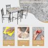 Giantex 5 Pieces Dining Table Set, Modern Rectangular Dining Table & Upholstered Chair Set w/Marble Tabletop, Kitchen Dining Room Furniture Set for 4, Space-Saving Dinette Set for Breakfast Nook, Grey