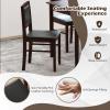 Giantex 5-Piece Dining Set for 4, Solid Wood Rectangular Table & 4 Chairs wtih Rubber Wood Legs, Kitchen Table and Chairs Set for Small Spaces Dinette Dining Room Restaurant (Rustic Brown)(Cherry Brown)