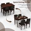 Giantex 5-Piece Dining Set for 4, Solid Wood Rectangular Table & 4 Chairs wtih Rubber Wood Legs, Kitchen Table and Chairs Set for Small Spaces Dinette Dining Room Restaurant (Rustic Brown)(Cherry Brown)