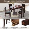 Giantex 5-Piece Dining Set for 4, Solid Wood Rectangular Table & 4 Chairs wtih Rubber Wood Legs, Kitchen Table and Chairs Set for Small Spaces Dinette Dining Room Restaurant (Rustic Brown)(Cherry Brown)