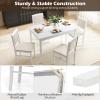 Giantex 5-Piece Dining Set for 4, Solid Wood Rectangular Table & 4 Chairs wtih Rubber Wood Legs, Kitchen Table and Chairs Set for Small Spaces Dinette Dining Room Restaurant (Rustic Brown)(White+beige)
