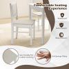 Giantex 5-Piece Dining Set for 4, Solid Wood Rectangular Table & 4 Chairs wtih Rubber Wood Legs, Kitchen Table and Chairs Set for Small Spaces Dinette Dining Room Restaurant (Rustic Brown)(White+beige)