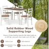 Giantex 5-Piece Dining Set for 4, Solid Wood Rectangular Table & 4 Chairs wtih Rubber Wood Legs, Kitchen Table and Chairs Set for Small Spaces Dinette Dining Room Restaurant (Rustic Brown)(Rustic Brown)