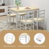 Giantex 5-Piece Dining Set for 4, Solid Wood Rectangular Table & 4 Chairs wtih Rubber Wood Legs, Kitchen Table and Chairs Set for Small Spaces Dinette Dining Room Restaurant (Rustic Brown)(Beige)