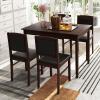 Giantex 5-Piece Dining Set for 4, Solid Wood Rectangular Table & 4 Chairs wtih Rubber Wood Legs, Kitchen Table and Chairs Set for Small Spaces Dinette Dining Room Restaurant (Rustic Brown)(Cherry Brown)