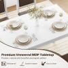 Giantex 5-Piece Dining Set for 4, Solid Wood Rectangular Table & 4 Chairs wtih Rubber Wood Legs, Kitchen Table and Chairs Set for Small Spaces Dinette Dining Room Restaurant (Rustic Brown)(White+brown)