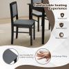 Giantex 5-Piece Dining Set for 4, Solid Wood Rectangular Table & 4 Chairs wtih Rubber Wood Legs, Kitchen Table and Chairs Set for Small Spaces Dinette Dining Room Restaurant (Rustic Brown)(Black+grey)