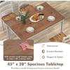 Giantex 5-Piece Dining Set for 4, Solid Wood Rectangular Table & 4 Chairs wtih Rubber Wood Legs, Kitchen Table and Chairs Set for Small Spaces Dinette Dining Room Restaurant (Rustic Brown)(Rustic Brown)