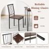 Giantex 5-Piece Dining Table Set, Mid-Century Kitchen Table Set for 4, Wooden Table & 4 Chairs with Metal Frame, Space-Saving Dinette Set for Small Place, Kitchen, Dining Room (Cherry Brown)