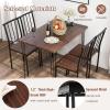 Giantex 5-Piece Dining Table Set, Mid-Century Kitchen Table Set for 4, Wooden Table & 4 Chairs with Metal Frame, Space-Saving Dinette Set for Small Place, Kitchen, Dining Room (Cherry Brown)